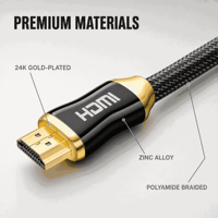 Câble 4K haute vitesse plaqué or 24 carats pour HDTV et ordinateur, gaine PVC, 60Hz 2160P 18Gbps