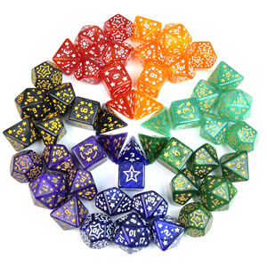 Ensemble de dés DND à cinq branches, 7 pièces, dés de jeu de rôle, paillettes étoilées, dés polyédriques D&D pour jeu de table Dungeons and Dragons - Product Image 1