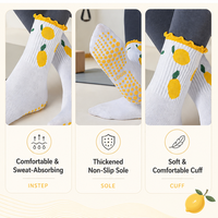 Chaussettes de yoga antidérapantes personnalisées avec logo, nouvelle collection, chaussettes de fitness pour femmes, chaussettes de yoga à volants, chaussettes de pilates antidérapantes personnalisées