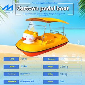 Bateau électrique <span class=keywords><strong>Canard</strong></span> à bec moche en fibre de verre épaissie, à double pédale, pour parc aquatique, tourisme panoramique et loisirs nautiques - Product Image 3