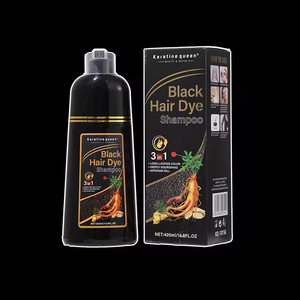 En Stock – Nouvelle Couverture Anti-Blanchiment Effet <span class=keywords><strong>Bulle</strong></span> Parfait – Cheveux Gris Châtain Foncé 420ml – Shampooing Colorant 3-en-1 KeratineQueen pour Cheveux Noirs - Product Image 1