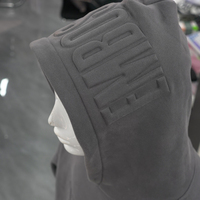 Sudadera con Capucha de Alta Calidad para Invierno, Unisex, Oversize, con Botones, Diseño 3D en Relieve, Cierre de Cremallera de un Cuarto y Hombros Caídos