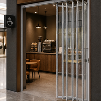 Porte coulissante invisible pliante en polycarbonate transparente, élégante et haut de gamme, pour pâtisserie