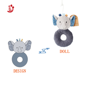 Sonajeros de elefante de dibujos animados al por mayor, juguetes suaves de 0 a 12 meses, sonajeros de bebé <span class=keywords><strong>con</strong></span> mango, sonajeros de bebé <span class=keywords><strong>con</strong></span> relleno de animales - Product Image 3