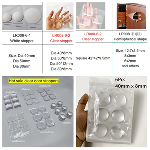 Stopper pintu bulat berperekat, peredam karet Buffer kabinet Muffler pelindung dinding pegangan Bumper pelindung colokan - Product Image 6