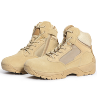Chaussures de chasse en plein air Chaussures de randonnée anti-éclaboussures pour hommes Bottes légères en cuir à talon moyen Bottes tactiques en cuir de vache de montagne