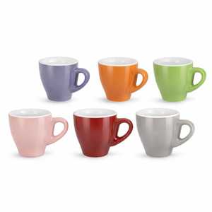 Set di 12 Tazze da Caffè in Porcellana Fantasia Spot da 80ml con Piattini, Adatte a Microonde e Lavastoviglie - Product Image 1