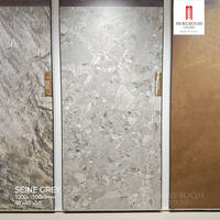 Dalle en porcelaine mince 1200x1200mm, gris Seine, surface mate, grand format, pour sol moderne de villa, hall, extérieur, intérieur, sans joint
