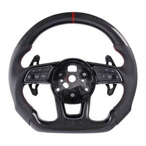 Volant de direction en fibre de carbone pour <span class=keywords><strong>Audi</strong></span> S3 <span class=keywords><strong>RS</strong></span> R8 A6 A4 B5 B7 C7 A3 A7 - Product Image 2