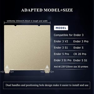 Hai mặt <span class=keywords><strong>PEI</strong></span> kết cấu <span class=keywords><strong>3D</strong></span> máy in giường 235x235mm từ nhãn dán với chất kết dính cho Ender 3 V3 ke SE Pro S1 PRO Ender 5 Pro - Product Image 2