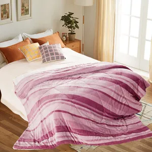 High-End Popular Style Beautiful 100% Polyester Microfiber Super Soft Plush Quilt Bedding Set