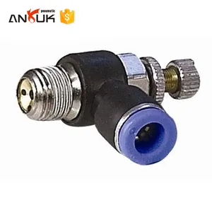 JSC Air Push Pneumatic Connector/External Thread Throttle Valve