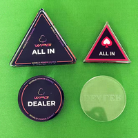 Bouton de croupier de poker en verre transparent et noir, rond et triangulaire, avec logo personnalisé pour accessoires de casino – Vente en gros