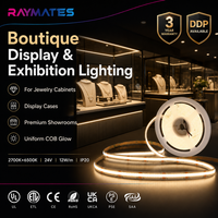 Lampu Strip LED COB CCT Putih yang Dapat Disesuaikan 640LED/m 24V Dua Warna 1800K-6500K Fleksibel Tanpa Titik Dapat Diredupkan hingga Hangat untuk Penerangan Rumah