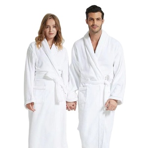<span class=keywords><strong>Accappatoio</strong></span> per Hotel in spugna di velluto con collo a scialle bianco personalizzato per <span class=keywords><strong>uomo</strong></span> e donna - Product Image 1