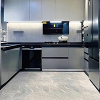 Meubles de cuisine modulaires modernes en chêne massif de style français, écologiques, unités de rangement au sol, pour appartement et villa