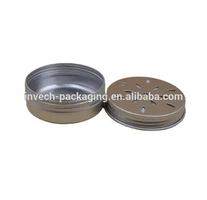 82*28mm round 100ml screw can with hollow hole cover for air freshener,customized aluminum tin with cutting holes for fragrances