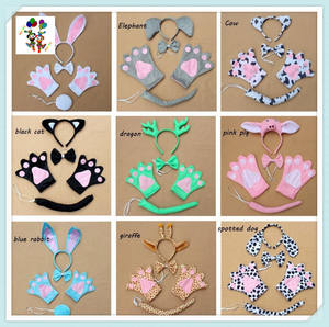 A buon mercato per bambini in maschera orecchie di scimmia animali da festa fasce per la testa con papillon e HPC-1582 per la coda - Product Image 5