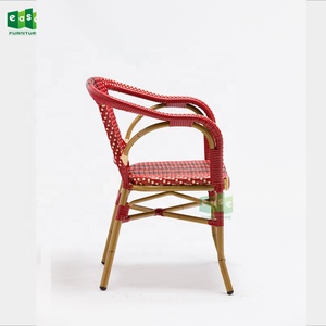 (E1040) Italiano francés restaurante al aire libre ratán <span class=keywords><strong>Bistro</strong></span> sillas de comedor con brazos - Product Image 2