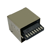 Bouclier de type à souder 8P8C jack rj45 jack modulaire magnétique poe 8pin socket rj45 connecteur femelle led ethernet connecteur rj45