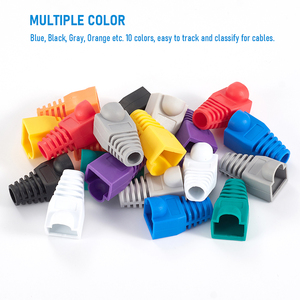 100 unidades por bolsa, cubiertas protectoras de PVC coloridas para conectores modulares <span class=keywords><strong>RJ45</strong></span> Cat5/<span class=keywords><strong>Cat6</strong></span> 8P8C, diámetro exterior 6.5 mm - Product Image 4