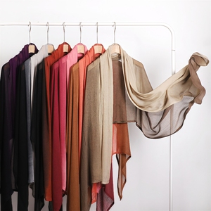 <span class=keywords><strong>JYL</strong></span> Premium Double Point Rayon Viscose Écharpe Peint À La Main Dégradé Ombre Modal Hijab Coton Bawal pour Filles Département Musulman - Product Image 3