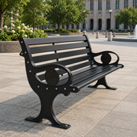 Banc d'extérieur en fonte sculptée de style européen, résistant aux intempéries et anticorrosion, pour parcs publics et espaces paysagers municipaux