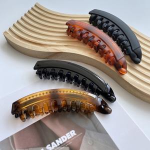 Peignes vintage à dents larges, grandes pinces à <span class=keywords><strong>cheveux</strong></span> en plastique en forme de banane, perles, style européen-américain, porte-queue de cheval, barrettes pour femmes et filles - Product Image 5