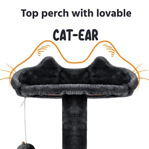 Poste de rasguño de muebles de condominio de torre de árbol de gato de tres niveles de lujo para gatitos juego de Casa de mascotas, árboles de gato y rascador - Product Image 6