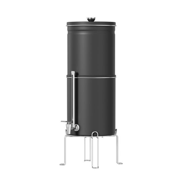 PUREZA NSF42/53 Gravity Stainless Steel Countertop Water Filter System 2.25 /2.9 Gallon with Black B-erkey Elements BB9-2 Filter