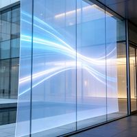Película LED Transparente a Todo Color, Película LED Adhesiva Flexible para Pantallas en Centros Comerciales, Fachadas de Vidrio de Tiendas