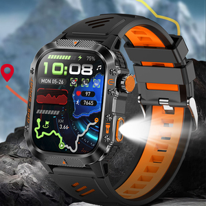 Montre connectée sportive GPS DSM11 HT36 avec écran IPS HD de 2,01 pouces, étanche, pour l'extérieur, boîtier en acier inoxydable, lampe torche LED, moniteur de fréquence cardiaque - Product Image 3