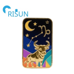 Astrologia capricorno Libra Aries spilla stropicciante segno astrologico costellazione spille in smalto distintivi personalizzato stella segno zodiacale - Product Image 4