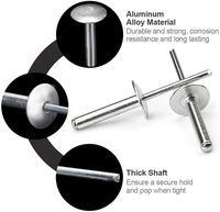 Remache ciego de acero inoxidable, remache ciego anodizado negro, remache ciego de aluminio, tornillo para madera, venta al por mayor en China