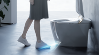 WC intelligent à poser certifié CE avec commande latérale, bidet intelligent en céramique pour la décoration de la salle de bain à domicile