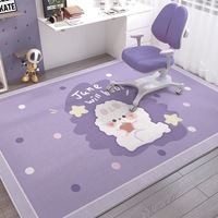 Tapis pour enfants à motifs de dessins animés pour chambre à coucher, chambre d'enfant, salle de jeux, salon - Tapis doux à poils ras en velours cristal, fin, antidérapant, avec envers en latex