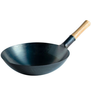 <span class=keywords><strong>Wok</strong></span> de Acero al Carbono Azul Precurado con Fondo Redondo y Mango de Abedul para Saltear y Freír - Product Image 2