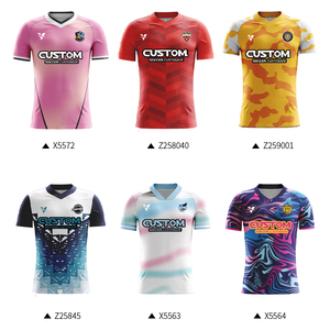 Süblimasyon erkekler kısa kollu futbol t-shirt nefes yetişkinler için futbol forması gömlek gerileme tay futbol forması WOX921 - Product Image 3