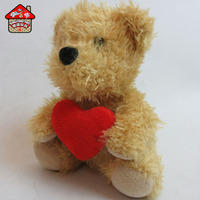 Porte-clés en peluche, Mini ours en peluche, look vintage avec cœur rouge, jouet, nouvelle collection
