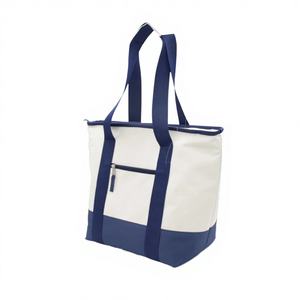 Sacs fourre-tout en toile de coton 100% réutilisables avec logo personnalisé et fermeture à glissière pour femmes, pour le shopping - Product Image 4
