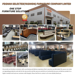 Juego <span class=keywords><strong>de</strong></span> Muebles <span class=keywords><strong>de</strong></span> Alta Gama para Restaurante <span class=keywords><strong>de</strong></span> <span class=keywords><strong>Comida</strong></span> Rápida, Sofá con Respaldo Tapizado Azul, Mesa y Sillas <span class=keywords><strong>de</strong></span> Madera para Hot Dogs y Pizza - Product Image 5