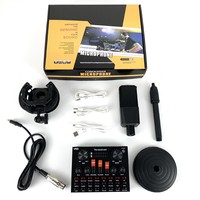 Ensemble d'équipement de podcast en anglais certifié CE F998, 240 microphones pour diffusion en direct, réponse en fréquence 20Hz-20KHz, 70dB