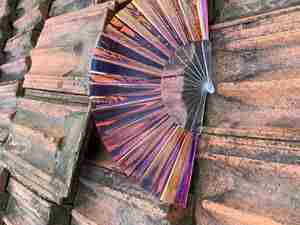 Custom PVC 23 CM Rave Clack Hand Fan Bulk Festivals Folding Shade Hand Fan - Product Image 2