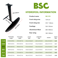 Hydrofoil à aile en carbone AXIS BSC 970, pack complet pour débutant, freeride, carving, glisse, contrôle stable, facile à utiliser, wing foiling AXIS