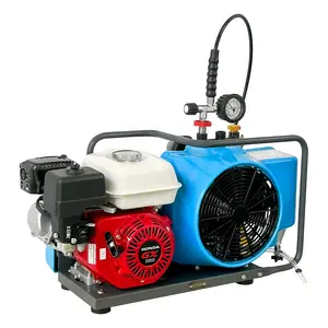 GP Three Cylinder Gasoline Engine 100L Auto Stop High Pressure 4500psi 300bar 30mpa Three-phase Motor Air Compressor for Diving