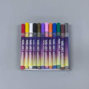 Juego de Rotuladores para Uñas a Base de Agua de 0.5mm, Secado Rápido, 12 Colores Sólidos, para Arte de Uñas, Venta al Por Mayor - Product Image 5