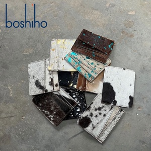 Boshiho Customized Attractive Stylish Vintage Unisex Cow Fur Leather <b>Wallet</b> ATM Credit Card ID <b>Holder</b> 3 in Button - Product Image 6