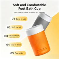 Gobelet nettoyant pour pattes de chien écologique, capacité 500 ml, pour le nettoyage des pattes en extérieur. Outil de toilettage de luxe pour chiens.