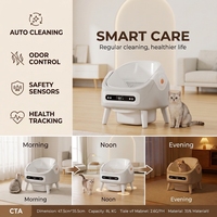 Robô de Limpeza de Caixa de Areia para Gatos Inteligente, Autolimpante, Ecológico, Durável, Lavável, Sem Ferramentas, com Bin de 5L e Controle por APP