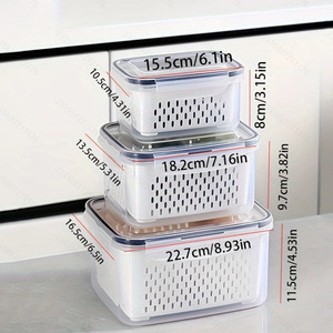 Nhà Bếp tủ lạnh thực phẩm cấp lưu trữ Hộp tủ lạnh tổ chức tươi Rau Trái Cây hộp cống giỏ lưu trữ container - Product Image 2